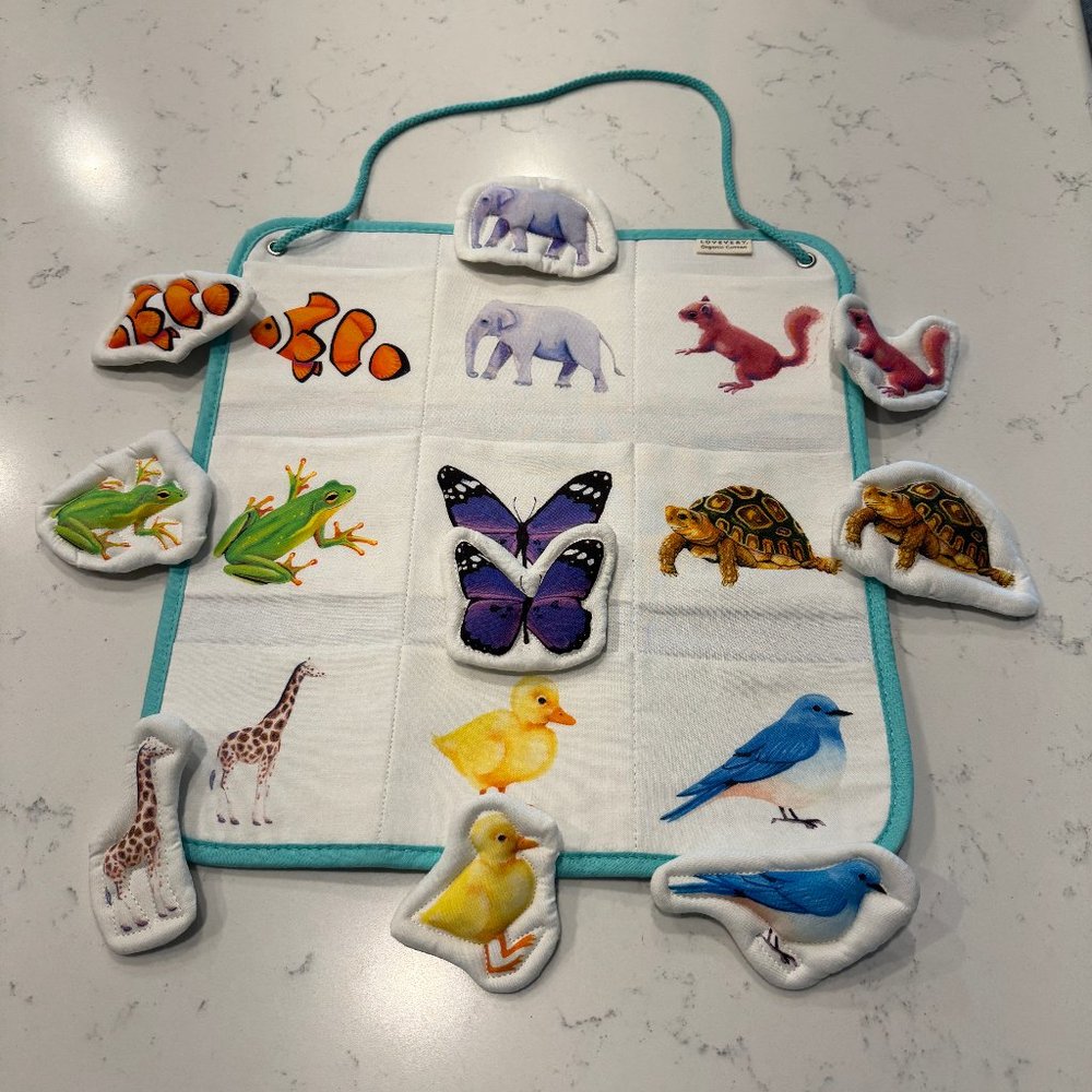 Lovevery quilted critter pockets